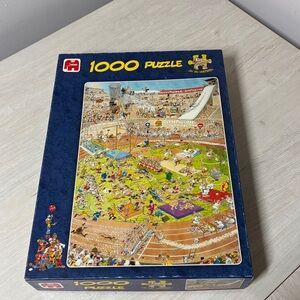 Jumbo Jan Van Haasteren Olympic Chaos Cartoon 1000 Piece Jigsaw Puzzle Used